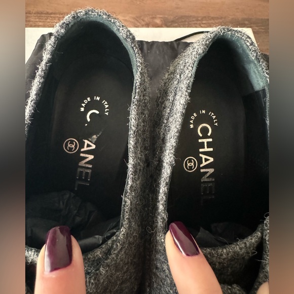 Chanel Wool Lace-up Ankle Booties - Picture 8 of 9